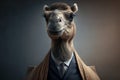 Portrait of camel in a business suit Royalty Free Stock Photo