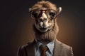 Portrait of a Camel dressed in a formal business suit Royalty Free Stock Photo