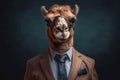 Portrait of a Camel dressed in a formal business suit Royalty Free Stock Photo