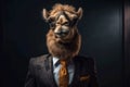 Portrait of a Camel dressed in a formal business suit Royalty Free Stock Photo