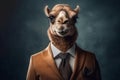 Portrait of a Camel dressed in a formal business suit Royalty Free Stock Photo