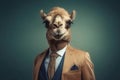 Portrait of a Camel dressed in a formal business suit Royalty Free Stock Photo