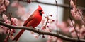 Portrait of a cardinal bird in springtime Royalty Free Stock Photo