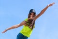 Portrait of carefree teenager girl outdoor.