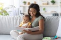 Portrait Of Caring Black Mom Reading Book To Little Baby At Home Royalty Free Stock Photo