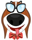 Portrait cartoon fashionable home animal dog bespectacled