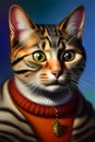 Portrait of a Cat in a Man\'s Clothes