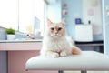 Portrait of a cat patient in vet clinic visit a veterinarian doctor for medical exam Royalty Free Stock Photo