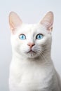 Patience Personified Housecat Portrait White Background White Cat High Quality Image for Animal Lovers Royalty Free Stock Photo