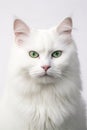 Endearing White Housecat Portrait on a White Background Professional Image for Pet Love Royalty Free Stock Photo