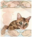 Portrait of the cat in watercolor style.