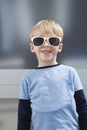 Portrait of Caucasian boy in casuals wearing sunglasses Royalty Free Stock Photo