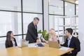 Portrait of Caucasian man leading a meeting Royalty Free Stock Photo