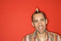 Portrait Caucasian man with mohawk. Royalty Free Stock Photo