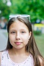 Teenage girl in sunglasses on summer day Royalty Free Stock Photo