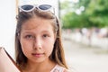 Teenage girl in sunglasses on summer day Royalty Free Stock Photo