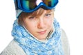 Portrait of a caucasian teenager in ski wearing Royalty Free Stock Photo