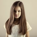 Portrait of a charming brunette little girl