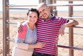 Portrait of charming couple embracing outdoors Royalty Free Stock Photo