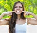 Portrait of a charming cute girl smiling