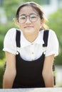 portrait of cheerful asian teenager smiling face happiness emotion