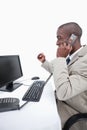 Portrait of a cheerful businessman making a phone call Royalty Free Stock Photo