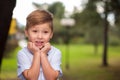 Cheerful cute little brown-eyed boy Royalty Free Stock Photo