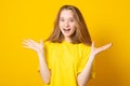 Portrait of a cheerful girl. Happy smiling teenage girl Royalty Free Stock Photo