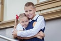 Portrait of cheerful and happy brother and sister Royalty Free Stock Photo