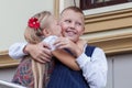 Portrait of cheerful and happy brother and sister Royalty Free Stock Photo