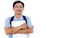 Portrait of cheerful man holding documents Royalty Free Stock Photo