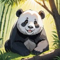 Portrait of cheerful panda parts