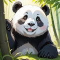 Portrait of cheerful panda parts