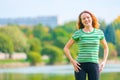 Portrait of cheerful red-haired girl Royalty Free Stock Photo