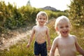 Portrait of cheerful, relaxed children enjoying vacation time