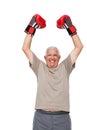 Portrait of a cheerful senior boxer Royalty Free Stock Photo