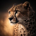 Portrait of cheetah in the grass. Wildlife scene from Africa.
