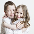 Portrait of a child, brother and sister Royalty Free Stock Photo