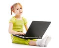 Portrait child with laptop