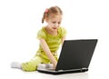 Portrait child with laptop