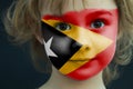 Portrait of a child with a painted East Timor flag Royalty Free Stock Photo