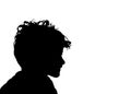 Portrait of a child silhouette, kid head profile vector isolated on white background Royalty Free Stock Photo