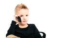 Portrait of a child speaking by phone