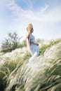 Portrait of a child on the suburb. Rest and relaxation Royalty Free Stock Photo