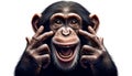 Amused Chimpanzee Gesturing with a Wide Open Mouth