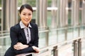 Portrait Of Chinese Businesswoman Outside Office Royalty Free Stock Photo