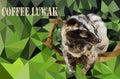 Portrait of a civet Viverra, in the low poly technique Royalty Free Stock Photo