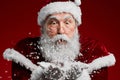 Santa Claus Blowing Snow Royalty Free Stock Photo