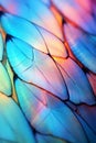 Closeup butterfly wing. Macro wing with vibrant details. AI generated.