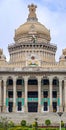 Portrait , close up image of largest legislative building in India - Vidhan Soudha , Bangalore with nice blue sky background. Royalty Free Stock Photo
